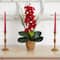 21" Red Orchid Silk Arrangement in Ceramic Vase